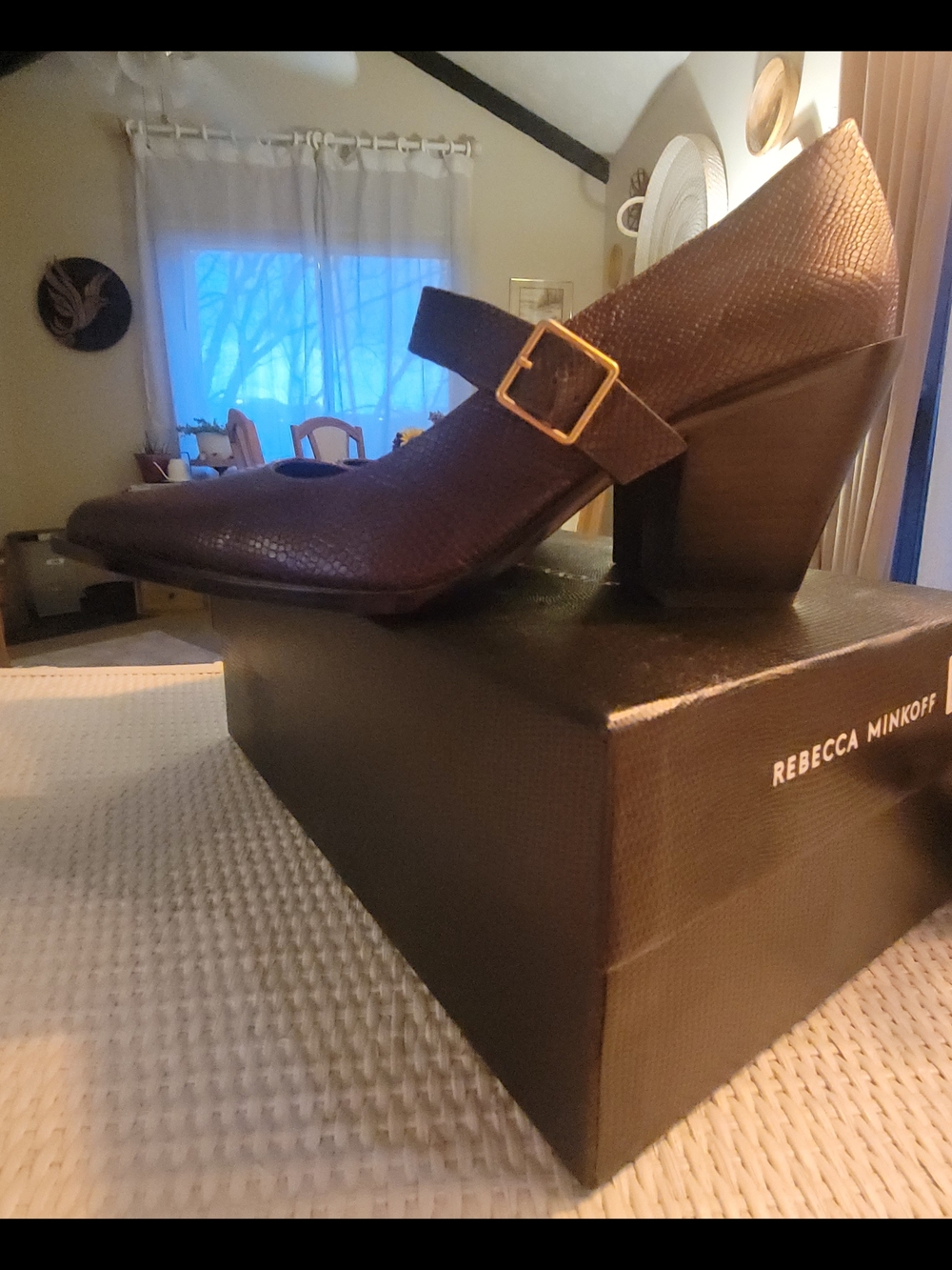 Rebecca Minkoff Brown Mary Jane Block Heel Pump